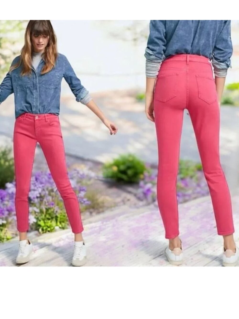 EUC Anthropologie Pilcro Pink Mid-rise Skinny Jeans in Size 29